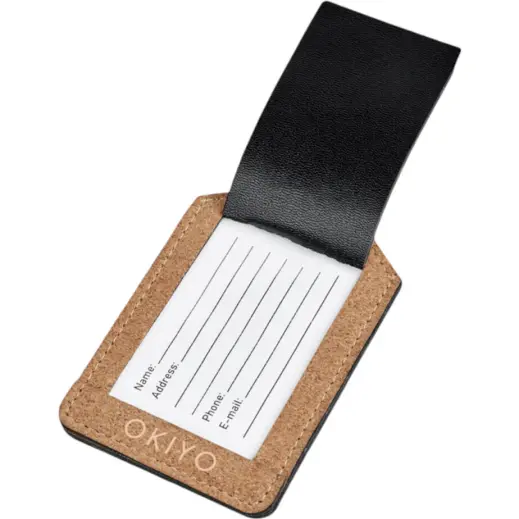 Okiyo Bouken Cork Luggage Tag Open